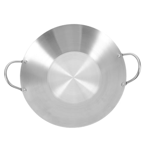 Wok de acero inoxidable Cabilock con doble asa y fondo plano miniatura 1