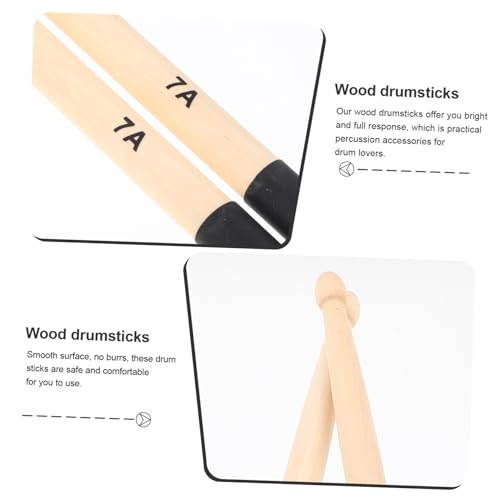 Baquetas de percusión de madera antideslizantes 4 pares miniatura 7