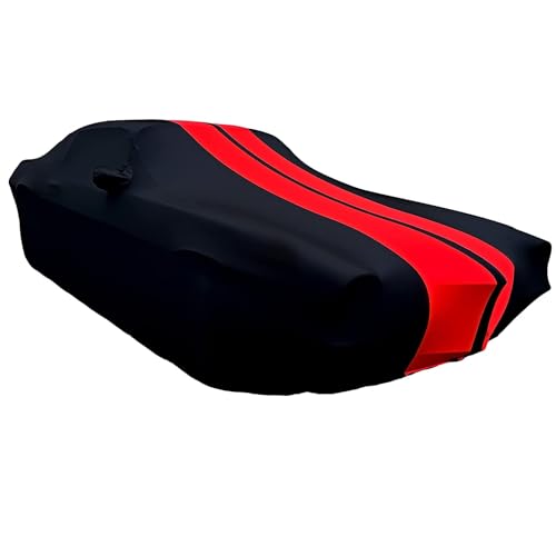 Image of SR1 USA 1964-1972 Chevrolet Chevelle Indoor Car Cover - Ultraguard Stretch Satin - The Ultimate Custom Fit (Black with Red Stripes)