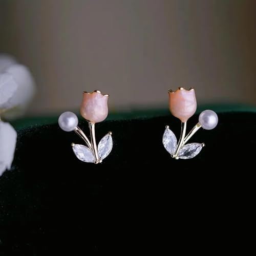 Boucles d'oreilles de fleur de goujon doux pour femmes de mariage chic - 3