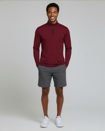 Image of Real Essentials 3 Pack: Men's Dry-Fit Active Quarter Zip Long Sleeve Athletic Performance Pullover (Available in Big & Tall)