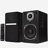 SINGING WOOD BT27 Active Powered Bluetooth Bookshelf Speakers - 60W RMS Studio Monitor Speakers for...