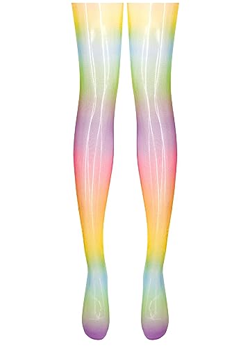 Image of Erinaco Women's Flower Pattern Sheer Footed Pantyhose Control Top Tights Stockings with Reinforced Toes