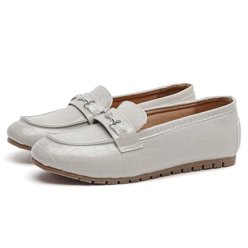 Image of BGSTGUDS Women's Wide Loafers Shoes Cute Dressy Shoes Ladies Comfort Slip Ons Work Shoes