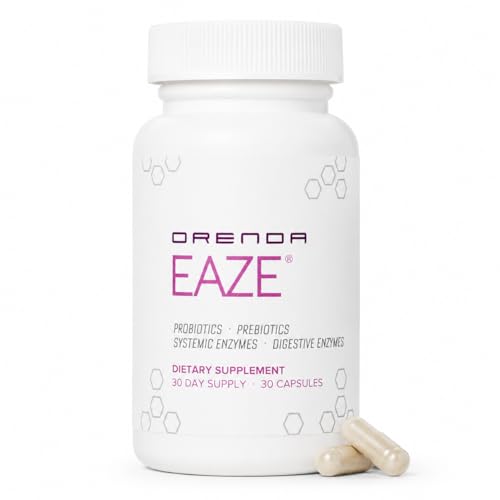 Orenda Eaze - 6-in-1 Gut Health Capsule - Probiotics Prebiotics & Serrapeptase - Postbiotic Support - Digestive Enzymes - 30 Capsules