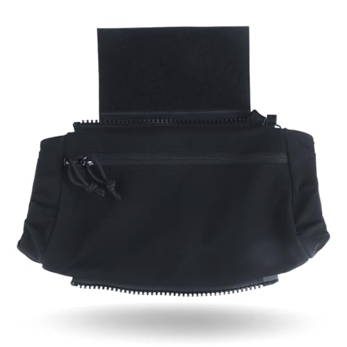 Hand Warmer Pouch Hand Muff for Winter Outdoor Rest. With Buckle Strap as Waist Bag EDC Fanny Pack. With Hook Loop for Plate Carrier Vest Chest Rig as Tactical Dangler Drop Pouch Handwarmer Muff (BLK)