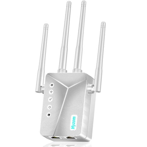 WiFi Extender Signal Booster with Ethernet Port, 1-Tap Easy Setup Repeater Works with Any Router, 50% Wider Coverage
