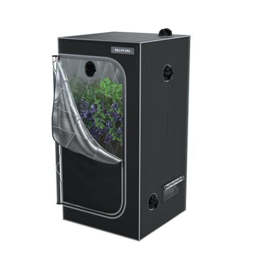 Solhydro Grow Tent 2000D Canvas, 3X3 Hydroponic Grow Tents(36"x 36"x72") with Observation Windows and Removable Floor Tray, Diamond Mylar Lining Indoor Grow Tent Grow Box for Indoor Plant Growing