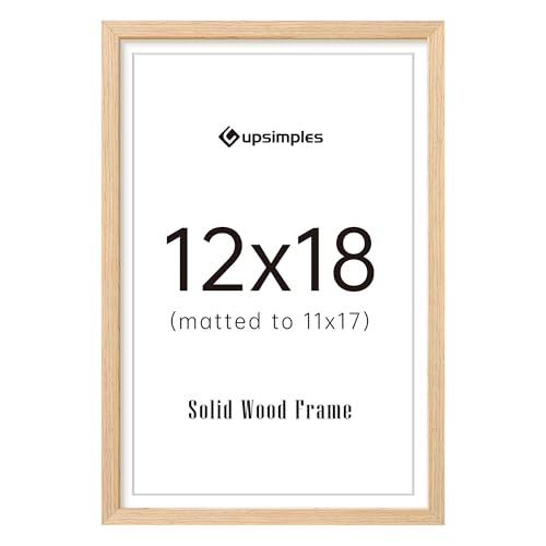 Image of upsimples 12x18 Picture Frame Solid Wooden, Nursery Decor, 1Pack Natural