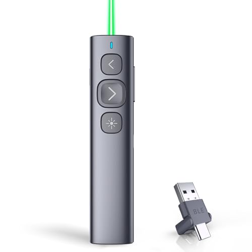 Norwii N95 Clicker de présentation avec récepteur USB-A C, PowerPoint Clicker pour télécommande de présentation, pointeur de présentation sans Fil...