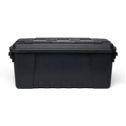 Image of Plano Sportsman's Trunk, Medium 3 Pack, Black, Lockable Storage Box, Medium Storage Bins for Indoor and Outdoor Spaces, Easy to Carry, Secure and Transport, Airline Friendly