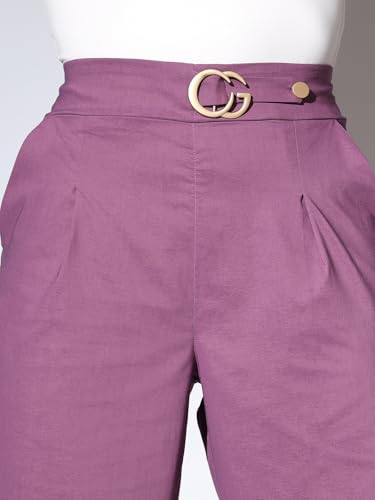 Image of Leriya Fashion Women's Ankle Fit High Rise Trousers High-Waisted Pant| Korean Trousers