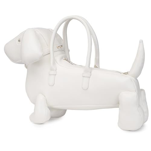 Image of Women PU Leather Unique Novelty Dog Shaped Crossbody Shoulder Bag Handbag Purse