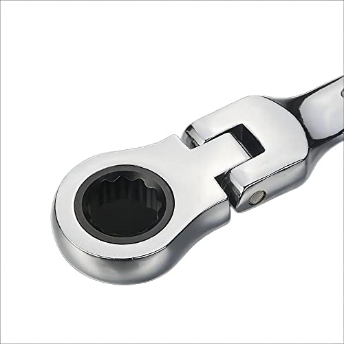 Leliafleury 24 Mm Ratchet Wrench Flex Head, Combination Wrench, Polished Cr-V Chrome Vanadium Steel Metric Spanner,Box And Open End Ring Ratcheting Spanner Tool For Home Bicycle #TOP2