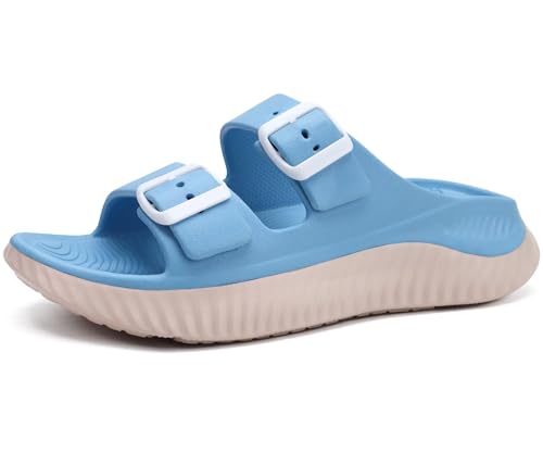 Image of KuaiLu Womens Recovery Sandals With Comfortable Plantar Fasciitis Arch Support, Orthotic Adjustable Thick Cushion Sport Slides Reduces Stress on Feet, Joints & Back Post-Exercise