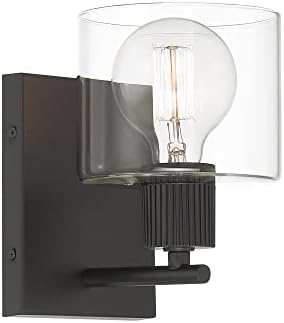 DESIGNERS FOUNTAIN Vibrato Outdoor Light Fixture, 7.5 Inch Exterior Wall Lantern Sconce for Front Door, Patio and Porch, Matte Black, D285M-WS-MB