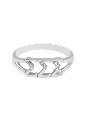 The Collegiate Standard Sigma Sigma Sigma Sterling Silver Ring Set with Czs (6.0)