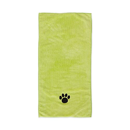 Image of Bone Dry Pet Grooming, Embroidered Microfiber Towel Drying Collection, 15x30, Lettuce Green