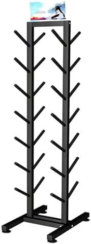 Freestanding Ski Rack - Heavy Duty 7 Pair Steel Holder, Efficient Organizer for Garage, Shop & Home, Ski Display Stand (Black, 37x55x165 cm)