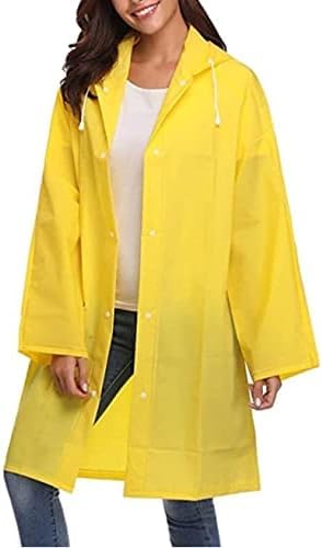 Voarge Eva Regenjacke Regenmantel für Erwachsene, für Damen und Herren Regenbekleidung Regencape Regenjacke Wasserdicht für Wandern Radfahren (L, Gelb)