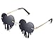 Sonnenbrille Damen,Herz Sonnenbrille Herren Damen Flammen Sonnenbrille Randlos Schmelzen Tropfende Rave Brille mit Metall Rahmen Rosegold+Brillenputztücher,Partybrille Halloween Festival Accessoires
