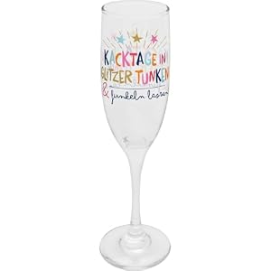 Sheepworld Sektglas mit Motivdruck "Funkeln lassen" | farbig bedrucktes Secco-Glas, Höhe 22,3 cm, 20 cl, in Geschenkbox | Geschenk zum Geburtstag, Freundin | 74727