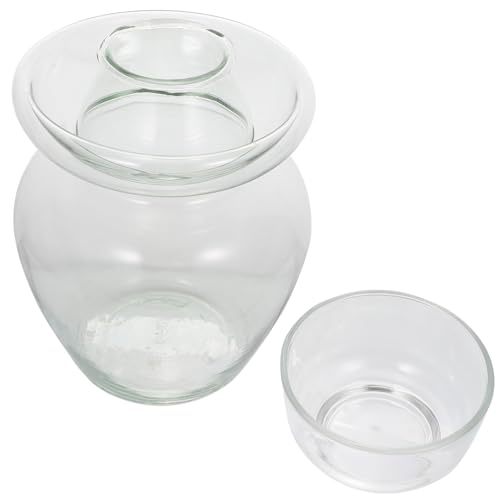 VILLCASE Barattolo Sottaceti Grande Capacità in Vetro Trasparente Contenitore Alimenti Sigillato Ermetico Vaso per Conserve da Cucina Resistente e Pratico per Verdure Fresche