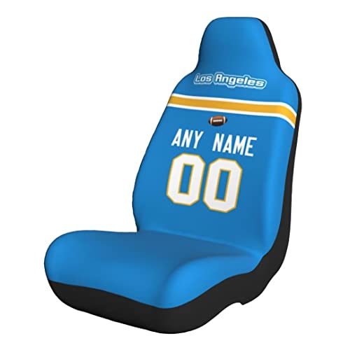HUGXINAN Football Custom Car Seat Covers - Car Accessories Los Angeles C Gifts Personalized Name and Number Elastic Soft Front Seat Protector Cover, Universal Size Fit Most Car, Truck, SUV, Van, 1pc