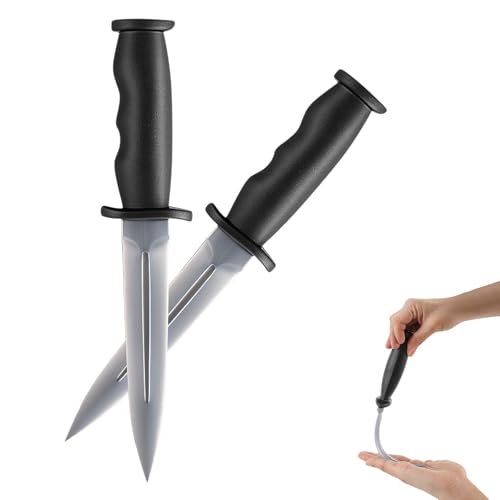 Soulchen 2 Pcs Plastic Training Knife for Martial Arts 9.8 Inch Fake Dagger Prop Training Weapon Plastic Practice Knife for Halloween Costumes Play Fighting Tactical Practice