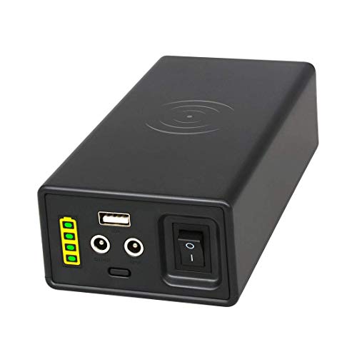 TalentCell 12V Lithium ion Battery PB120B2, Rechargeable 38400mAh 142.08Wh Li-ion Battery Pack with DC 12V/5V USB Output and Wireless Charging for LED Strip, CCTV Camera, Mobile and More