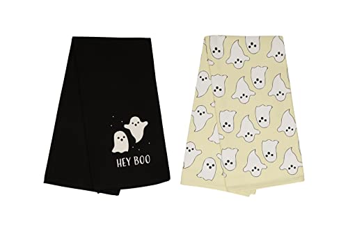 Pearhead Hey Boo Ghost Dish Towels for Kitchen, Halloween and
