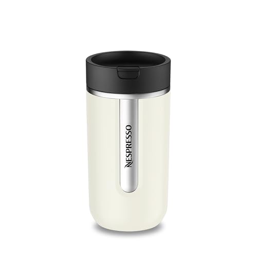 Nespresso Travel Mug Medium Vanilla Ice 400ml | Thermobecher Kalt & Warm für Kaffee, Tee, Matcha, etc. | Auslaufsicher, spülmaschinenfest | Kaffeebecher to go mit Deckel | Edelstahl Becher