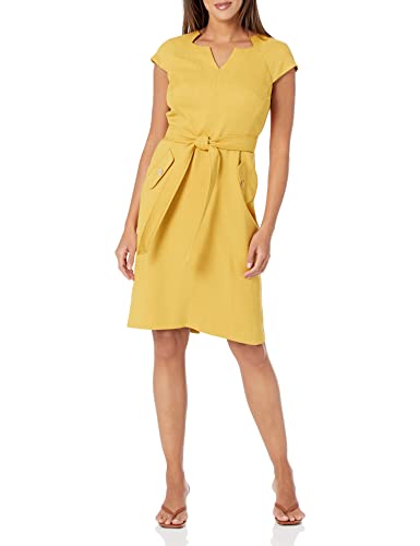 Image of Kasper Women's V Nk Cap Sleeve Belted Dress