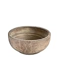 Serene Spaces Living Rustic Stoneware Bowl - Large Low Profile Ceramic Centerpiece, Handcrafted Decorative Bowl for Table Displays & Event Decor 9' Diameter (7.9' Opening) & 4' Tall