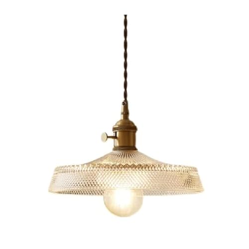 Lustre laiton E27 élégant en verre transparent pour sublimer votre îlot de cuisine