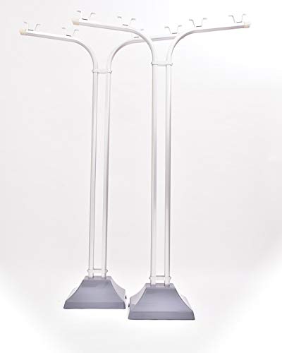 豊臣金属 物干し台アルミ物干しスタンドSH-Tシリーズ+プラスチックカバー付コンクリベース付き本体カラー:シルバー(キャップ:ホワイト)