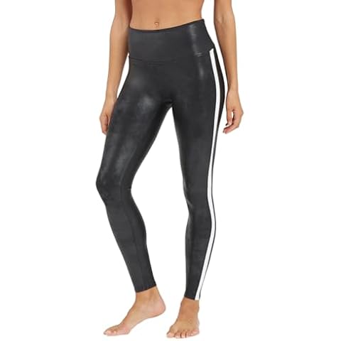 Spanx Womens Faux Leather Stripe Leggings XL Cover