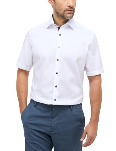 eterna Kurzarm Hemd MODERN FIT Pinpoint unifarben, Weiß, W42, Länge Kurzarm eterna Kurzarm Hemd MODERN FIT Pinpoint unifarben, Weiß, W42, Länge Kurzarm