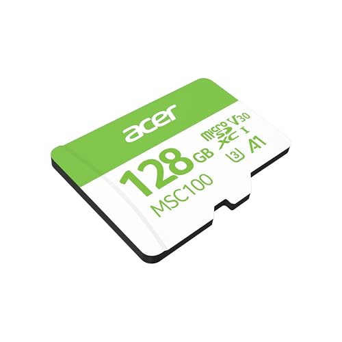 Image of Acer MSC100 MicroSD Card 128GB UHS-I U3 V30 A1, Up to 100MB /s Read Speed, 4K Video Recording, Compatible with Smartphones Cameras Tablets Drones | 5-Year Limited Warranty