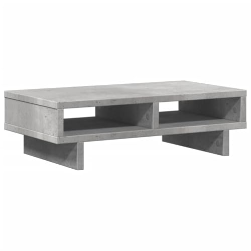 vidaXL Soporte de Pantalla Madera ingeniería Gris hormigón 50x27x15 cm, Elevador para Monitor, Soporte para Monitor de computadora, Soporte para Elevador de Monitor