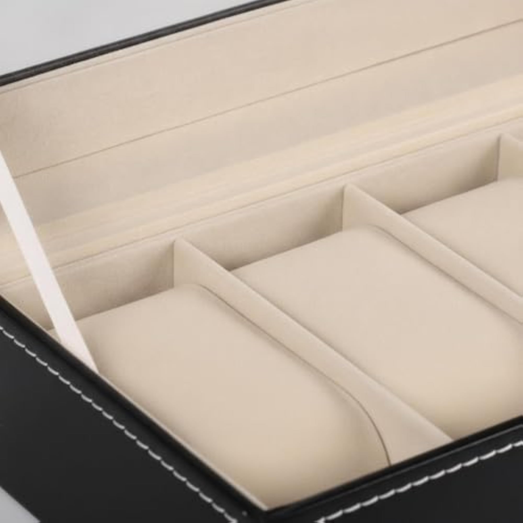 PU Leather Watch Display Box with Glass Lid
