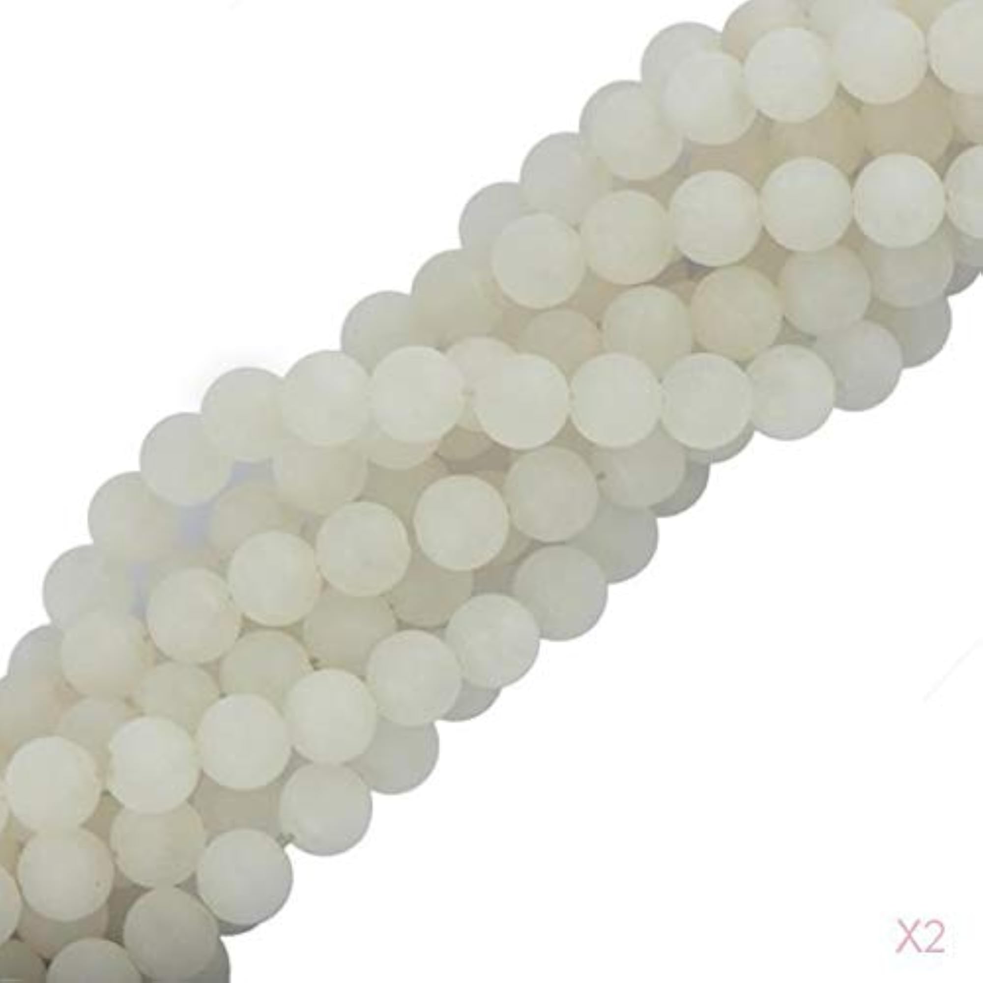 Natural White Jade Gemstone Loose Beads for Jewellery Making