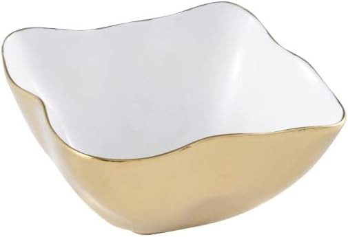 Pampa Bay Moonlight Tarnish Free Porcelain Square Snack Bowl with Gold Titanium