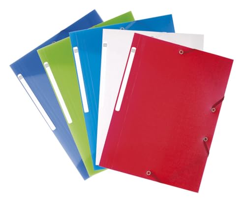Exacompta 55879E Einschlagmappe Chromaline. Aus transluzentem Kunststoff DIN A4 mit 2 Gummizügen und 3 Klappen 1 Stück Zufallsfarbe Sammelmappe Dokumentenmappe ideal für Büro und Schule