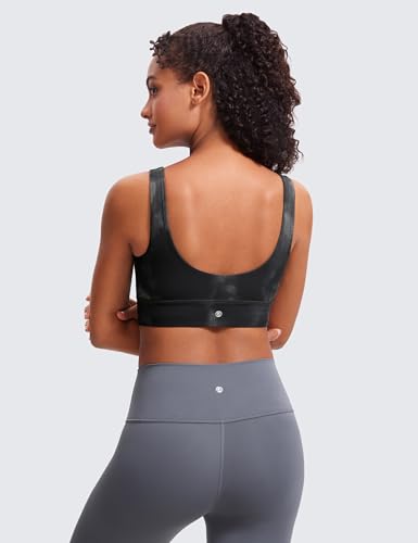 Image of CRZ YOGA Butterluxe U Back Sports Bras | Light Support, Removable Pads, Yoga, Extremely Soft, Longline, Scoop Neck, Wide Straps, for Women