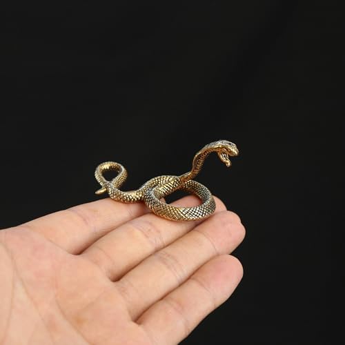 Figuritas de serpiente de latón artesanal x2 miniatura 2