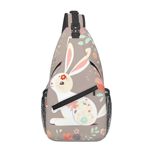 Bolso Cruzado Hombre con Diseño Floral y Conejo de Pascua miniatura 1