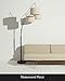 Brightech Trilage Arc Floor Lamp for Living Room, Multi Head Tree Floor Lamp for Bedroom, 3 Lights Standing Lamps Hanging Over The Couch - Black