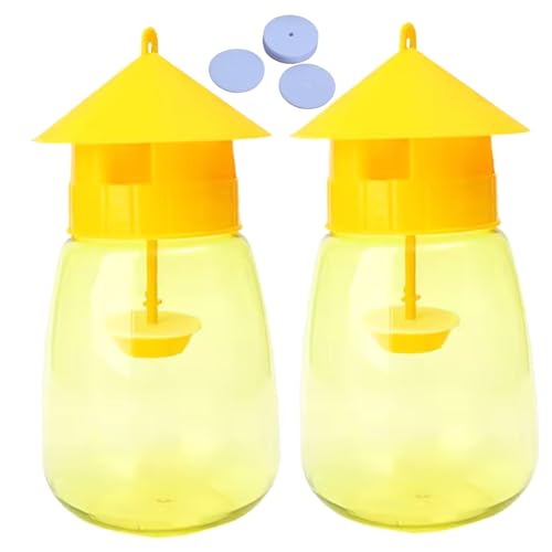 Piège à Mouches à Fruits avec tampons en Coton, Lot de 2 pièges Insectes Suspendus efficaces pour Une Utilisation intérieure et extérieure dans la Cuisine, la Maison, Le Bureau