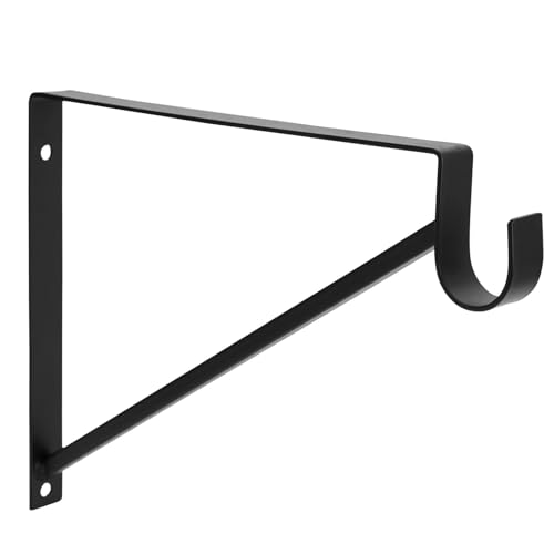 Okuna Outpost Shelving Brackets with Rod Holder for Closet Shelves - 4 Pack, Black Metal, 12.5 x 1 x 9.5 in - Clothes Bar Bracket & Rod Support for Closet Storage by Okuna Outpost - Image 7